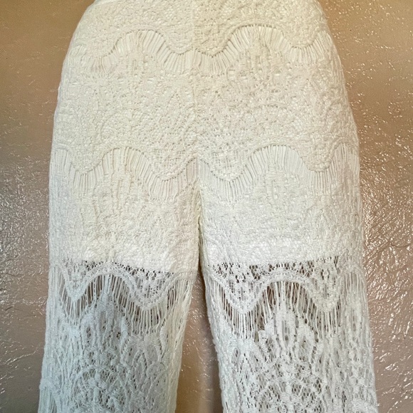 Chic Ivory LACE Hippie BOHO Resort Pants NWOT Small - Picture 6 of 7
